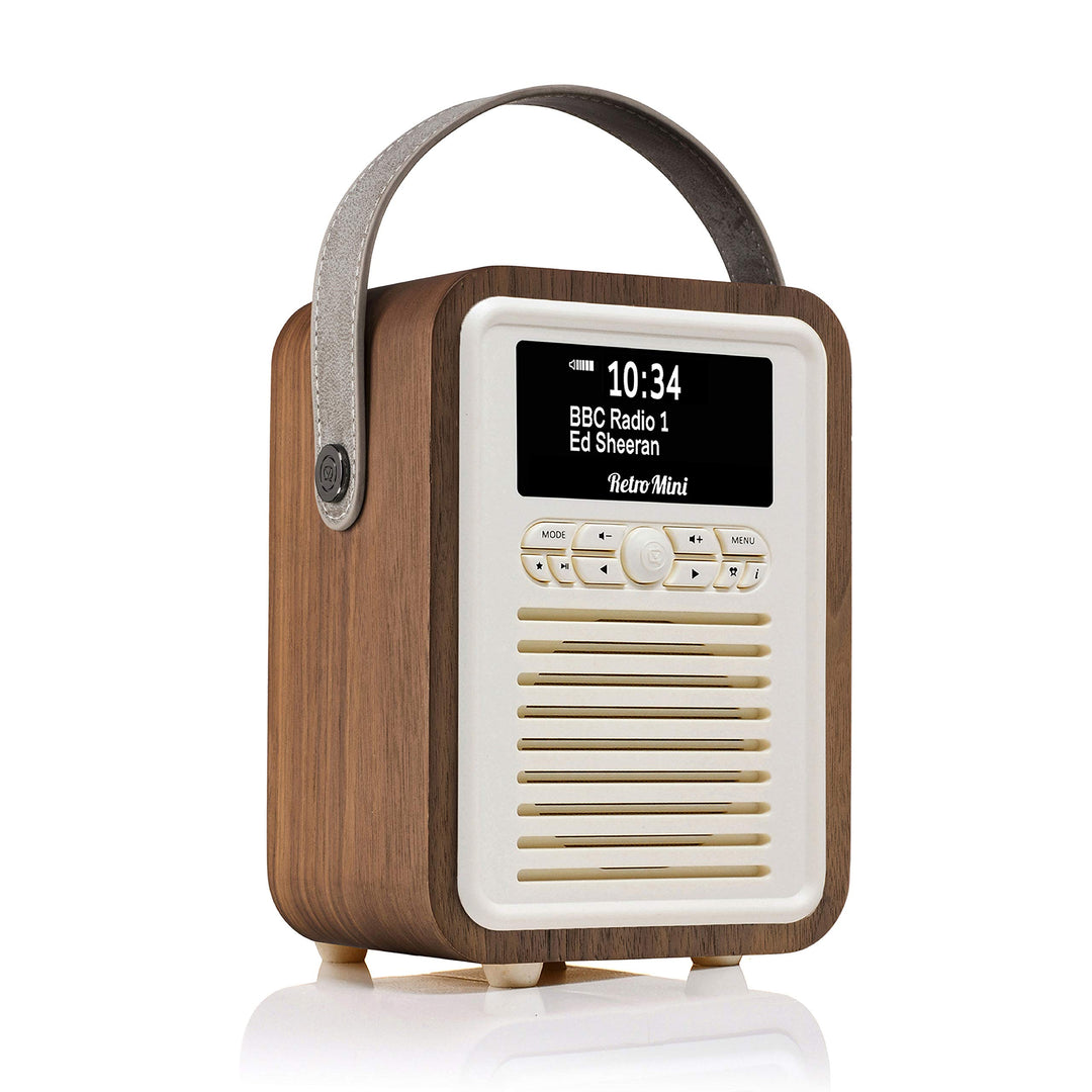 VQ Retro Mini Tragbares Radio mit Bluetooth-Lautsprecherein, DAB-Radio mit UKW und 60 Voreinstellung