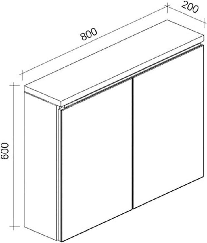 Spiegelschrank Paso 80cm Eiche Braun - Schrank Spiegelschrank Spiegel Badezimmer Badmöbel Set Hänges