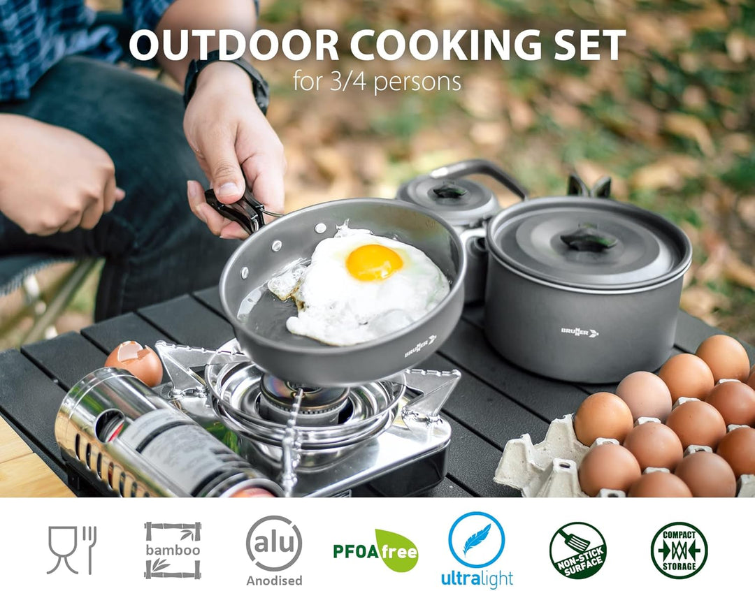Brunner 0802024N Popote Outdoor Aluminium Packpot Ultralite 18 für 3/4 Personen