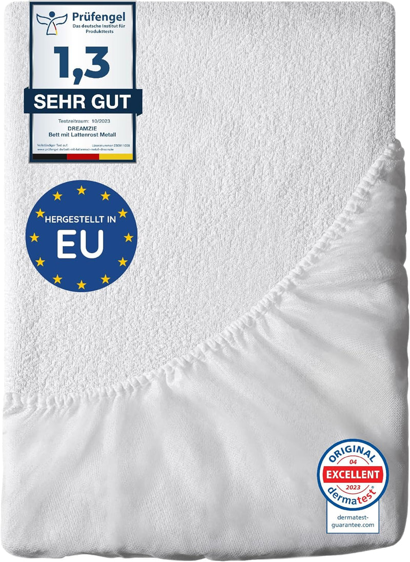 Matratzenschoner 70x200 Wasserdicht Dreamzie - Oeko-TEX und Made in EU - Atmungsaktive Anti-Allergie