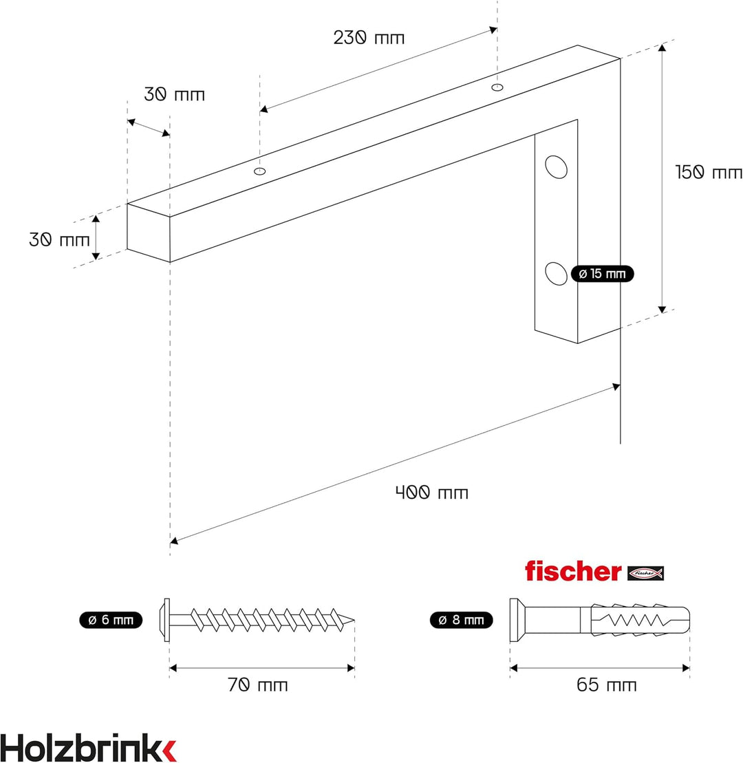 2x Wandkonsole Grau für Waschtisch, design und stabil Waschtischhalterung oder Winkel für Wandregal,