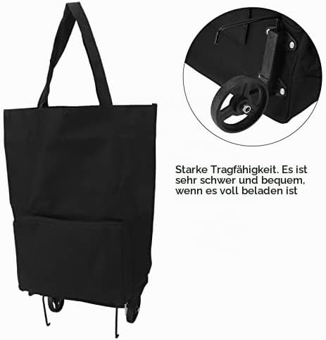 Yosoo Health Gear Leichter Zusammenklappbarer Einkaufswagen, Klappwagen mit Rädern, Wiederverwendbar