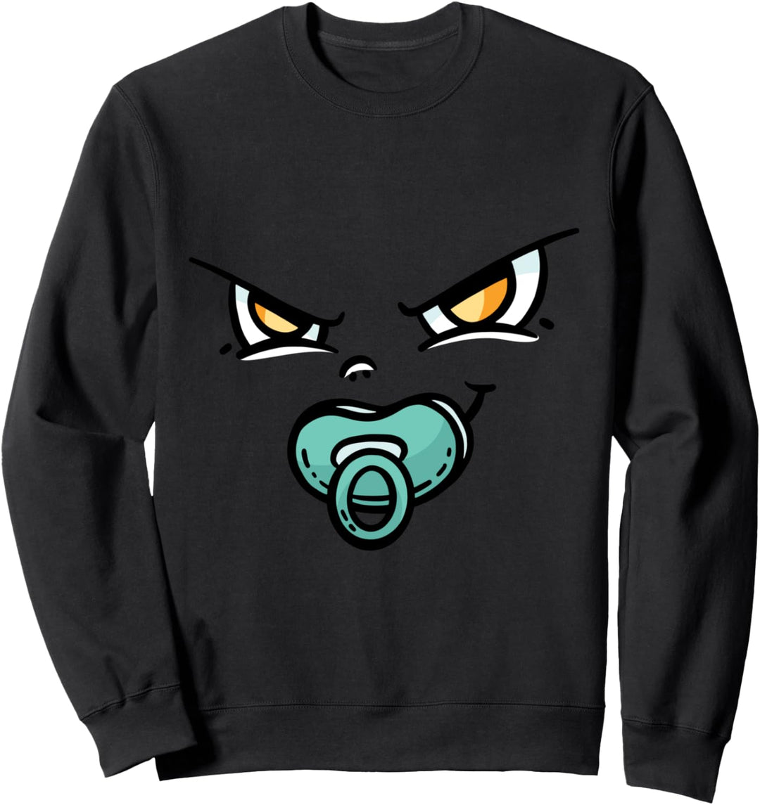 Boshaftes Baby-Gesicht Lustige Babyparty-Enthüllung Sweatshirt