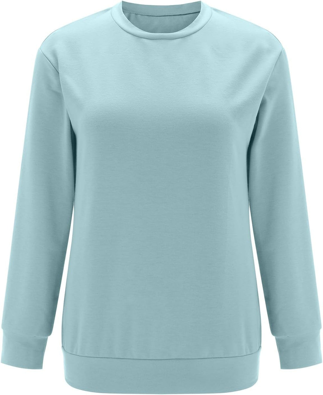 Sweatshirt Damen Pullover ohne Kapuze Rundhals Langarmshirt Frühling Sommer Farbblock Pulli Casual L