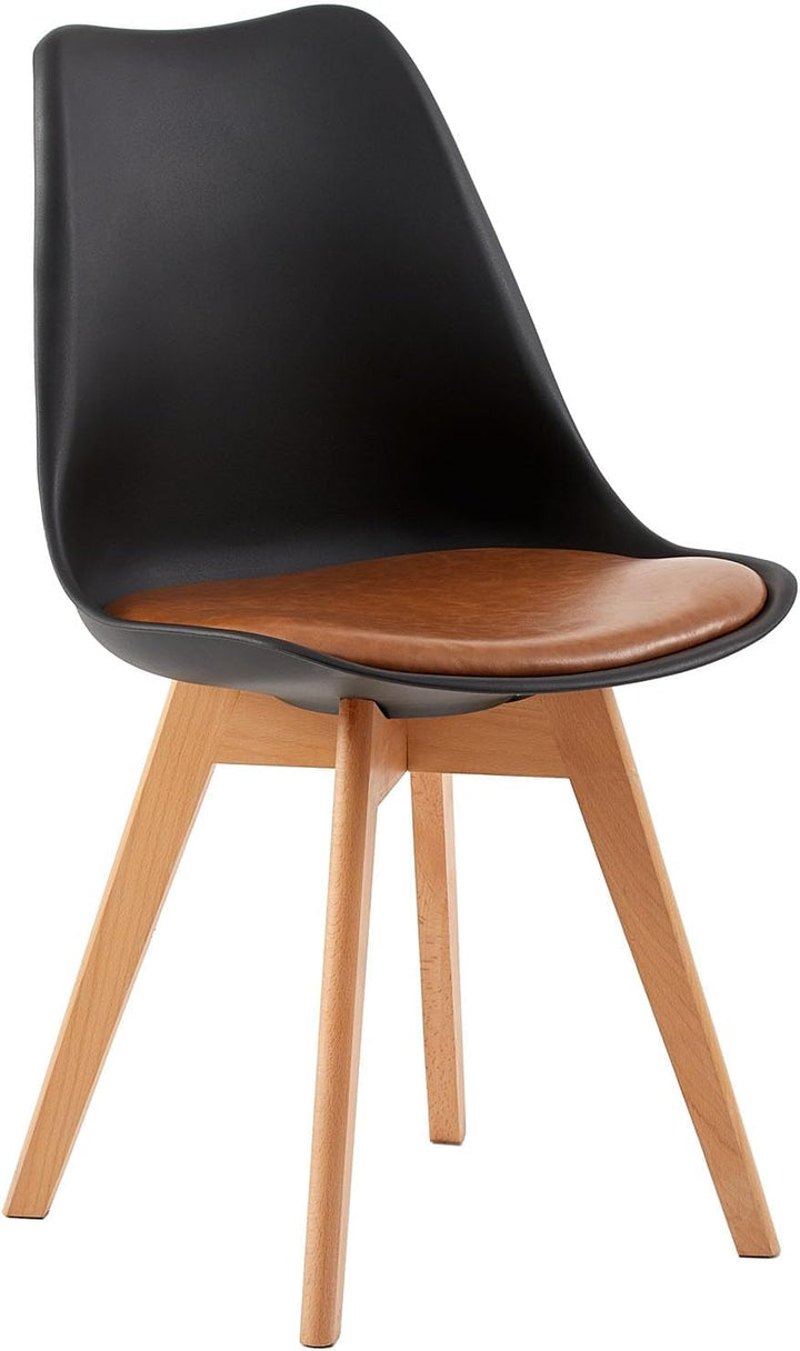EGGREE 4er Set Esszimmerstühle mit Massivholz Buche Bein SGS Geprüfter, Skandinavisch Design Gepolst