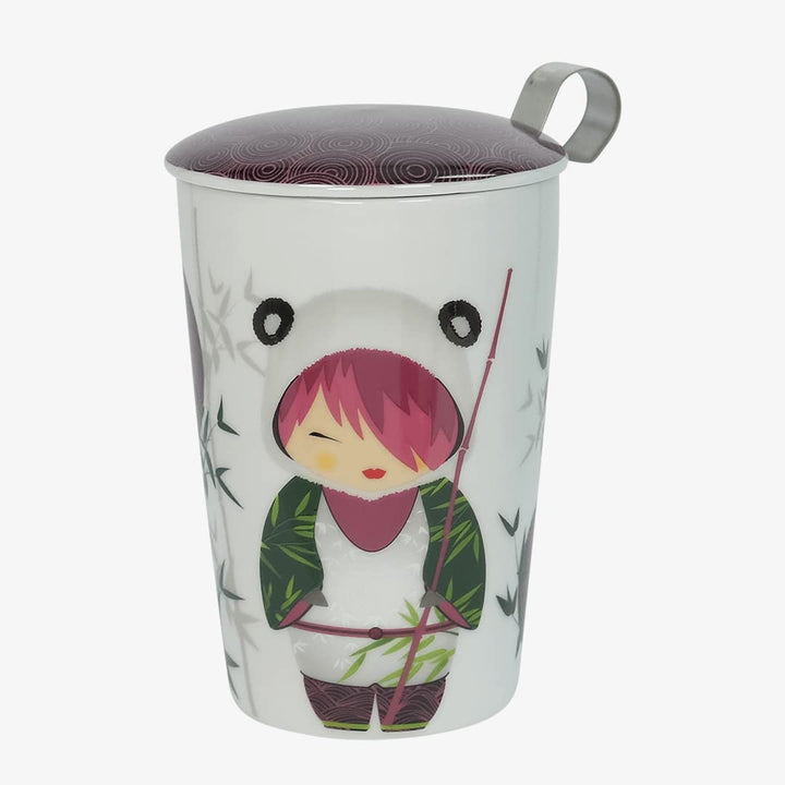 Eigenart TEAEVE Teebecher "Little Animals - Panda", Becher mit Sieb + Deckel im Geschenkkarton