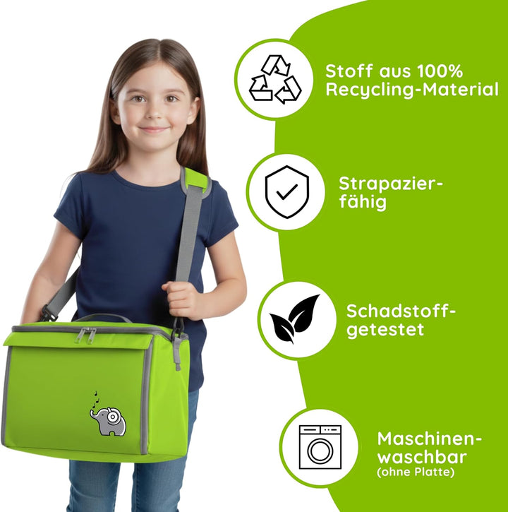 fantifant Baustein-Tasche mit ausklappbarer Bauplatte passend für grosse Bausteine vieler Marken I G