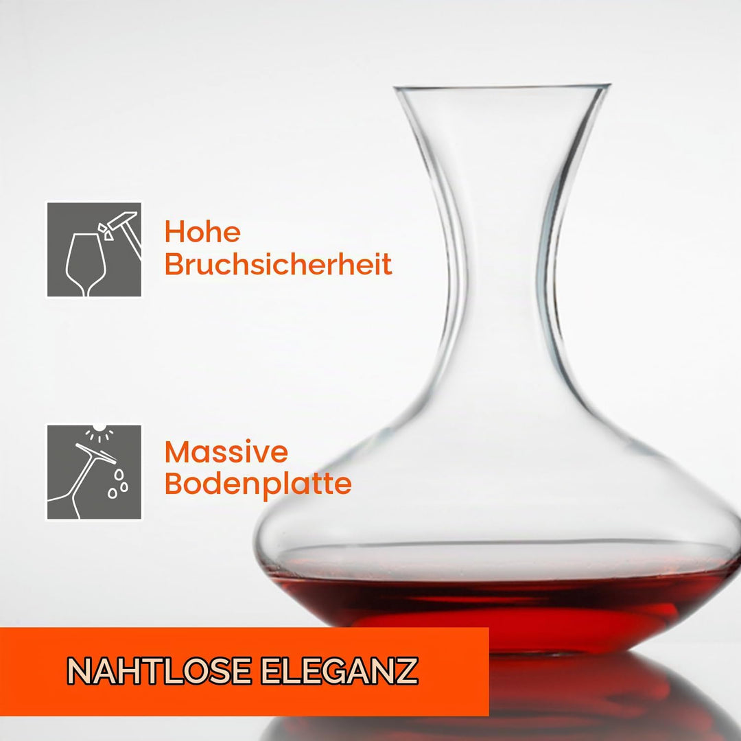 Stölzle Lausitz Dekanter Classic Mundgeblasen/Eleganter Rotwein Dekanter aus Kristallglas/Wein Dekan