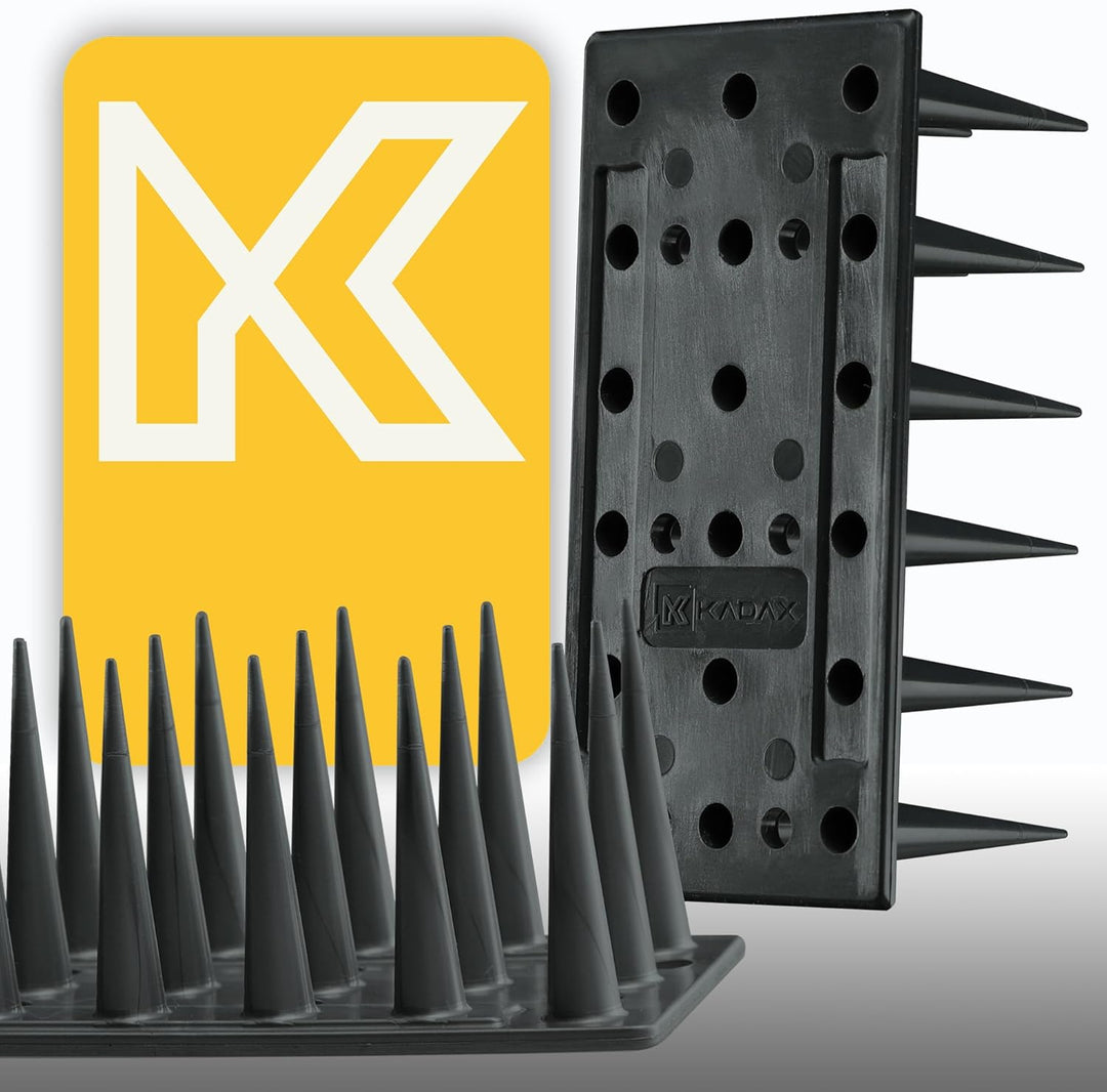 KADAX 48 Stück Vogelabwehr Spikes, Kunststoff, 51x4x3,5 cm, 3-reihig, für Tauben, Katzen, Marder, Za