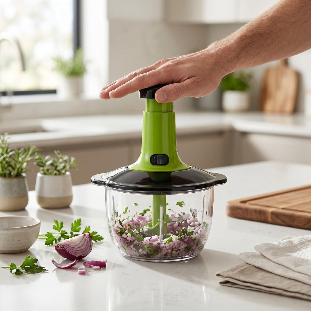 Fockety Manuelle Küchenmaschine, Rostfreier Gebogener Schneider, Ergonomischer Griff für Mühelose Le