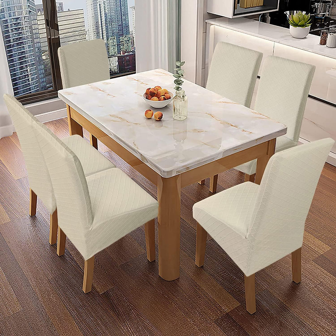 SHENGYIJING 1/2/4/6 PCS Diamond Lattice FStretch wasserdichte XL Stuhlhussen für Esszimmer, Spandex