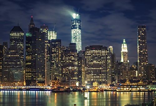 Renaiss 3x2m Stadt Nachtansicht Hintergrund New York Landschaft Hintergrund Amerikanische Wahrzeiche