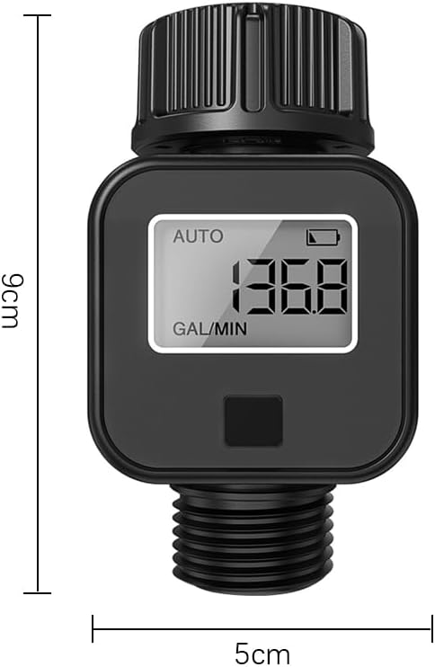 Wasserzähler, Wasserzähler mit 3/4 Zoll Standardgewinde, geeignet für Gartenschlauch/Wohnmobil/Rasen