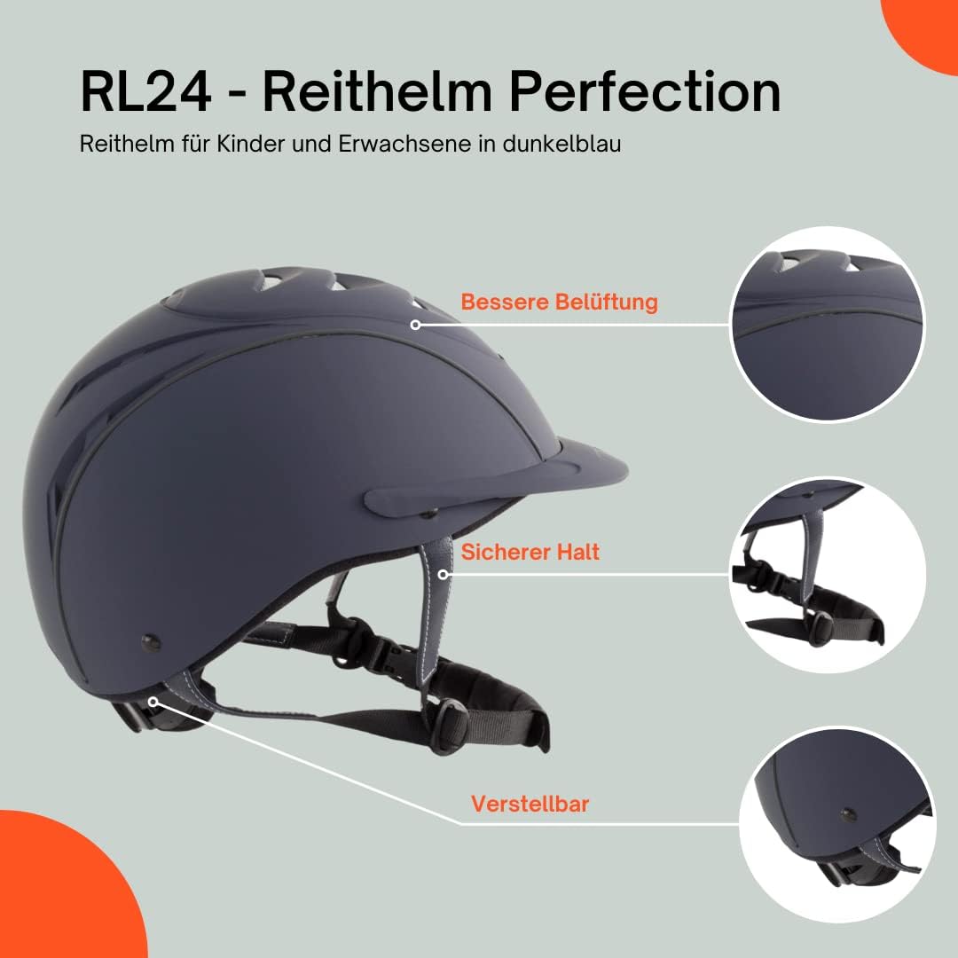 RL24 - Reithelm Perfection | atmungsaktiv & grössenverstellbar | Reitkappe mit waschbarem Innenfutte