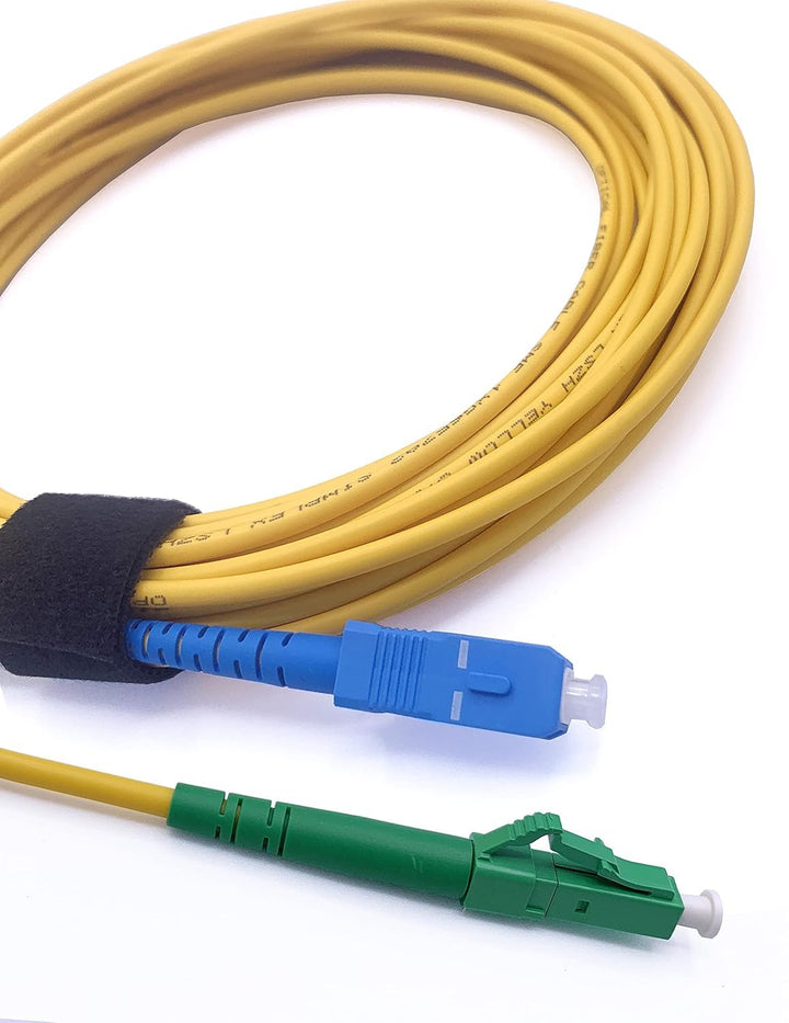 Elfcam® - 40m LWL Glasfaser-Kabel LC/APC auf SC/UPC Stecker, Simplex Singlemode 9/125μm OS2 Patchkab