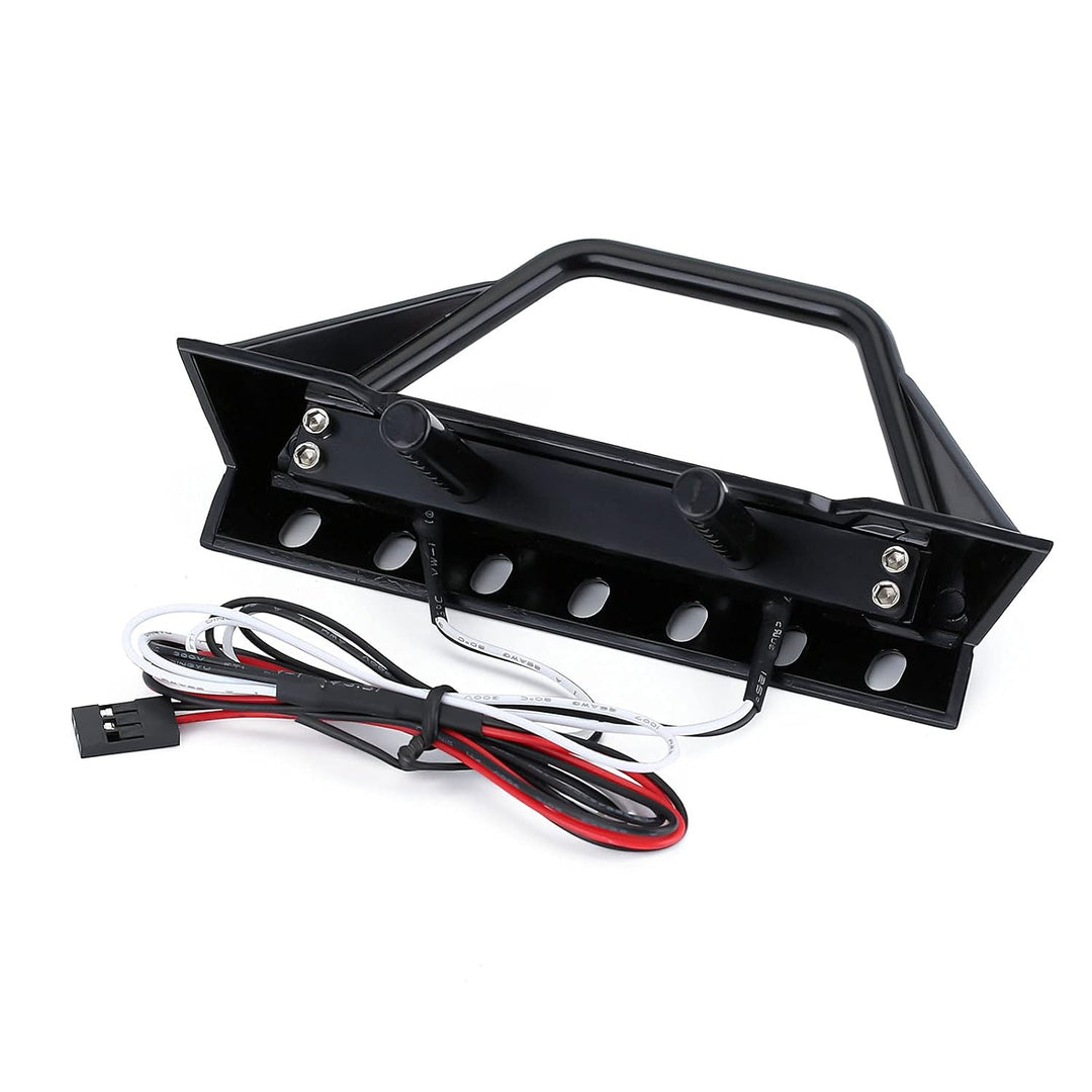 INJORA RC Crawler Front Stossstange mit LED Lampe für 1/10 RC Crawler Axial SCX10 90046 SCX10 III AX