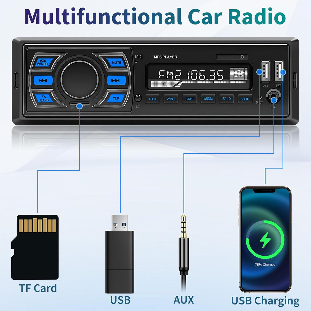 DAB/DAB+ 1Din Autoradio Bluetooth Freisprecheinrichtung, Hikity Auto MP3 Player Unterstützung für da