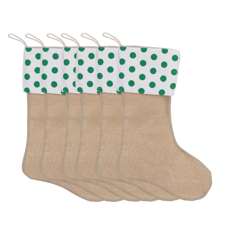 JiJiRuDU Sackleinen Weihnachtsstrumpf 6er Pack, Weihnachten hängende Taschen Weihnachtsfeiertagsstru
