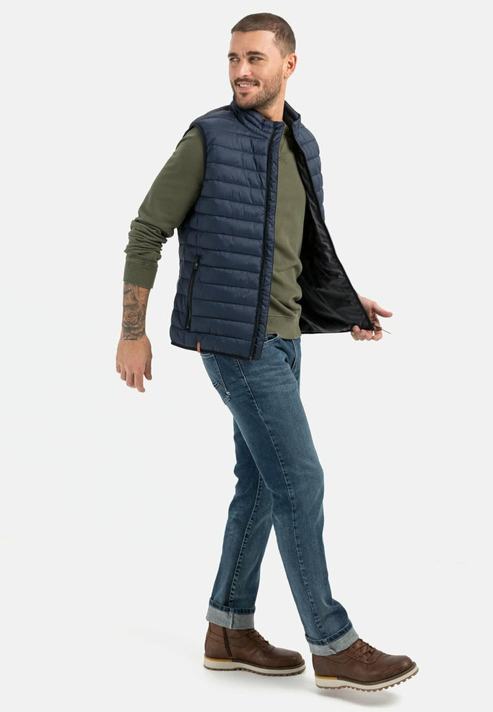 camel active Herren leichte Steppweste ohne Kapuze 58 Dunkelblau, 58 Dunkelblau