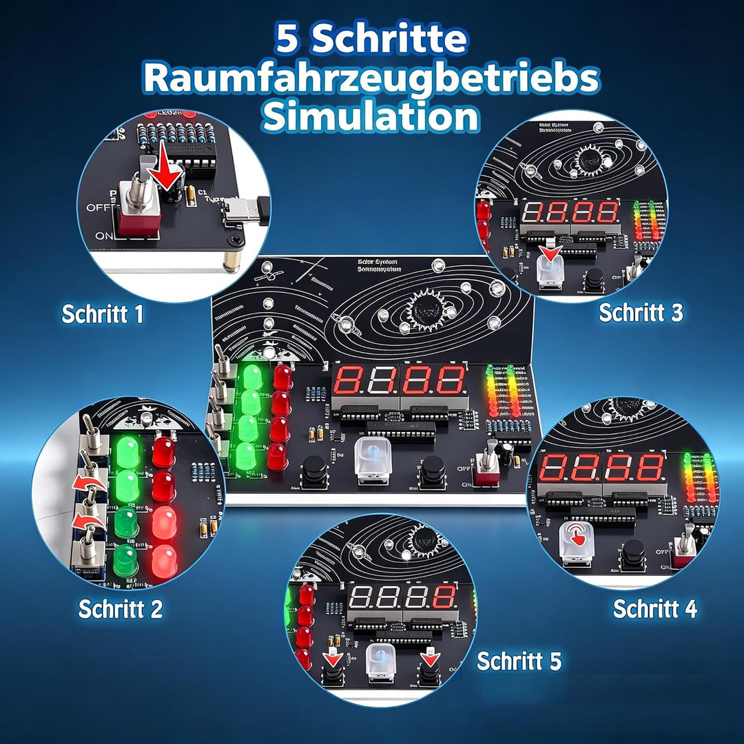 DIY Raumschiff Kontrollzentrum Löt Bausatz, LED Elektronik Bausatz Simulierter Raketenstart Lötset f