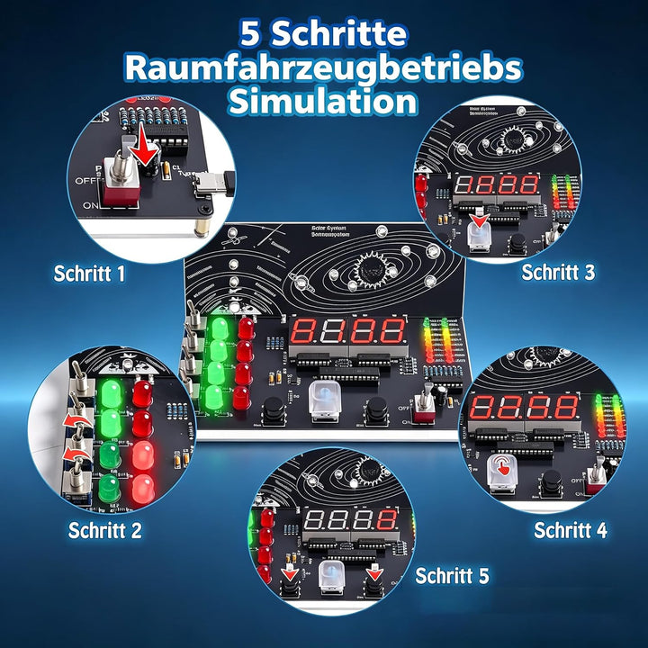 DIY Raumschiff Kontrollzentrum Löt Bausatz, LED Elektronik Bausatz Simulierter Raketenstart Lötset f