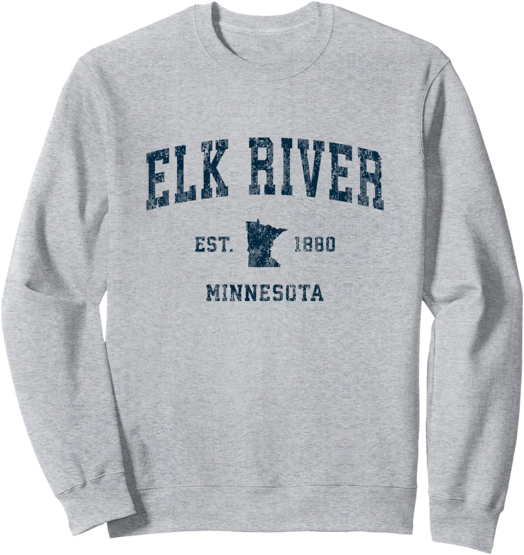 Elk River Minnesota MN Vintage-Sportdesign, Marineblau Sweatshirt