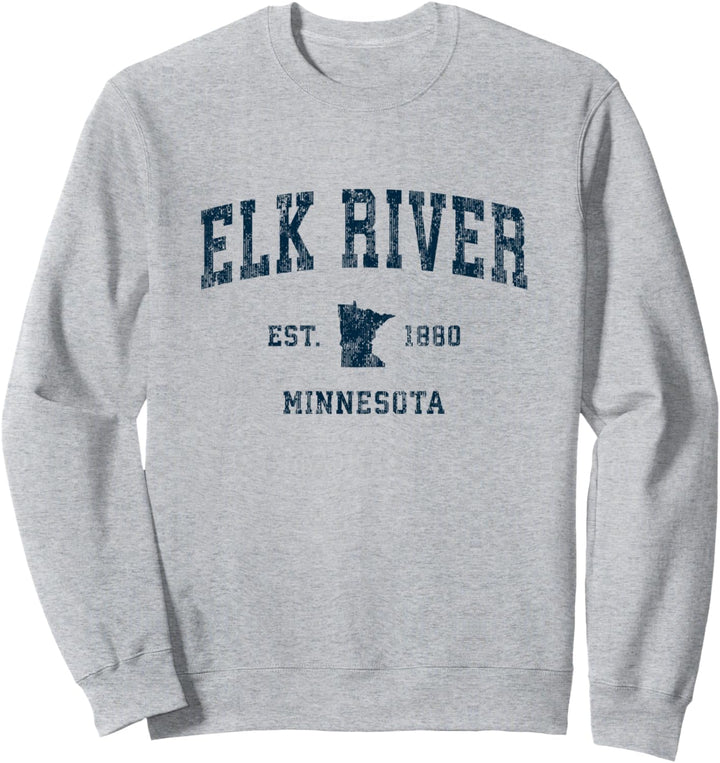Elk River Minnesota MN Vintage-Sportdesign, Marineblau Sweatshirt