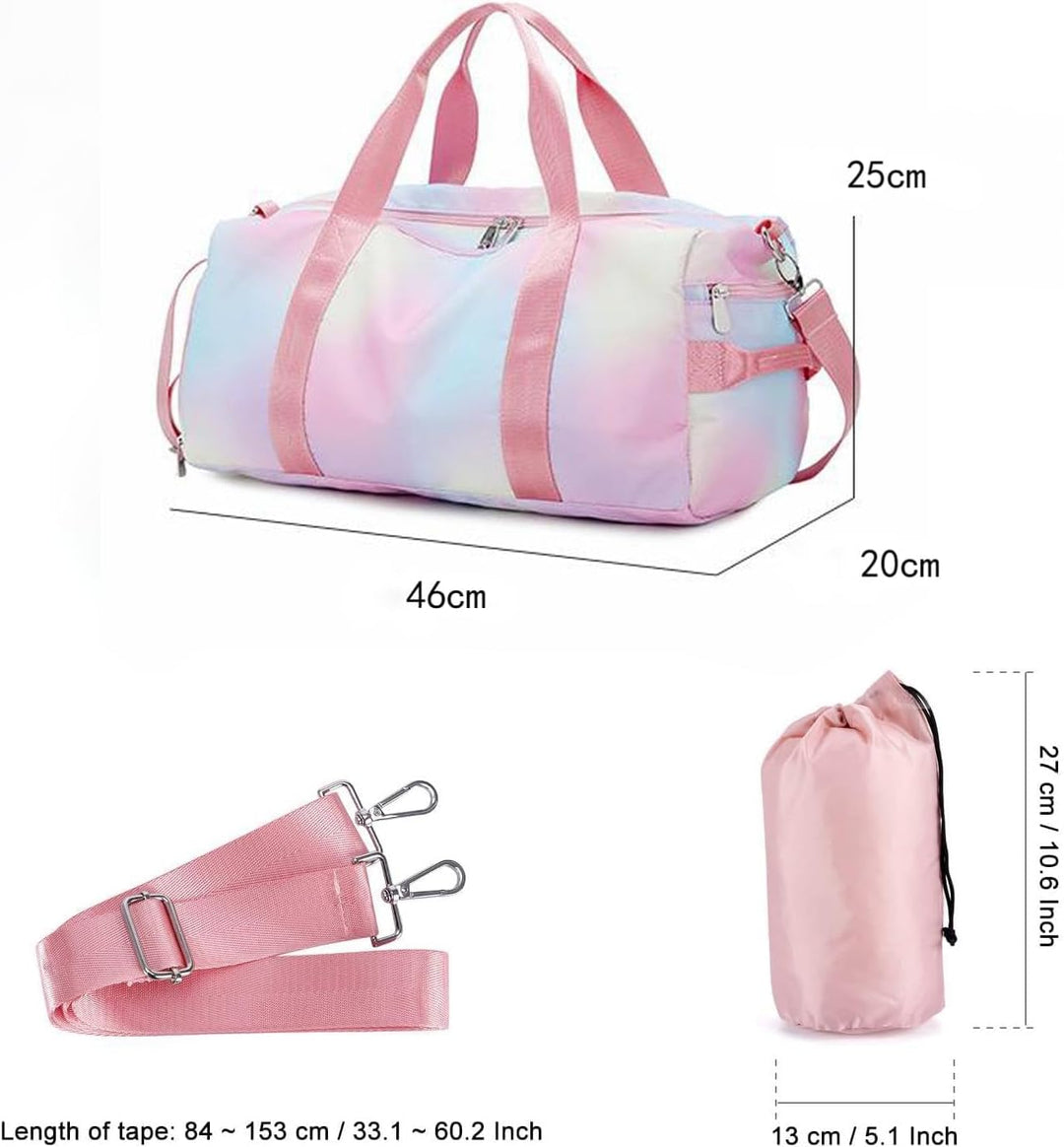 Kindersporttasche Reisetasche mit Schuhfach & Nassfach Schwimmtasche, Kinder Mädchen Reisetasche für