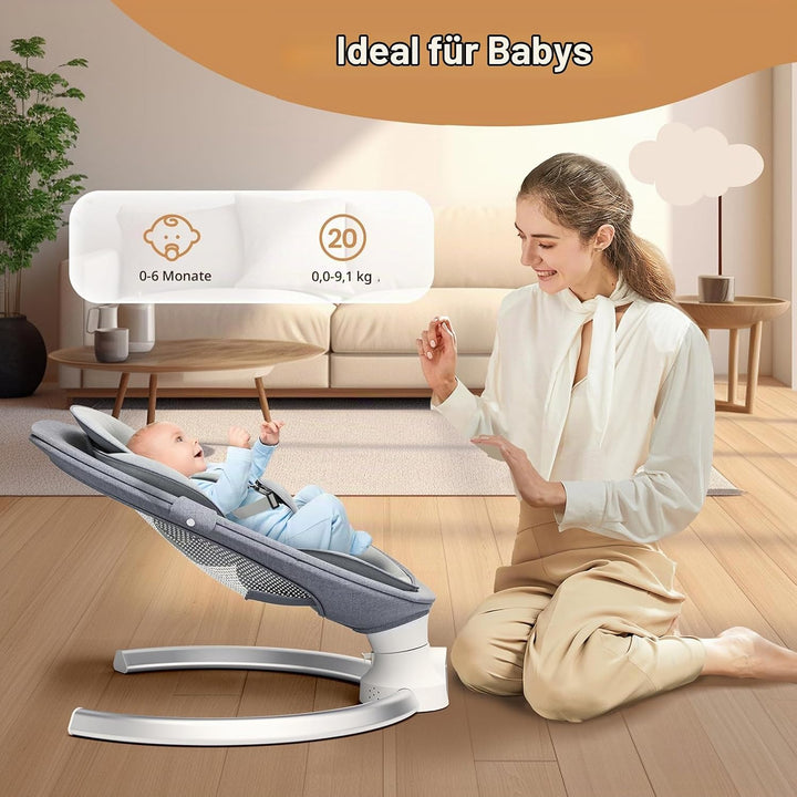Kotsy Babywippe Elektrisch mit Anpassung der APP-Steuerung,Babyschaukel elektrisch mit 5 Natürlichen