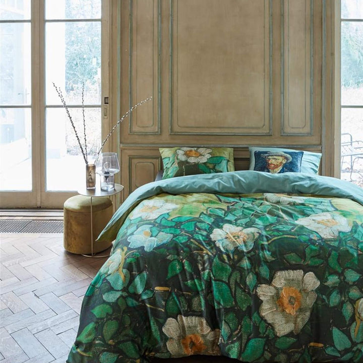 Beddinghouse Bettwäsche Van Gogh | Wild Roses Green - 155 x 220 cm 155x220 cm + 80x80 cm, 155x220 cm