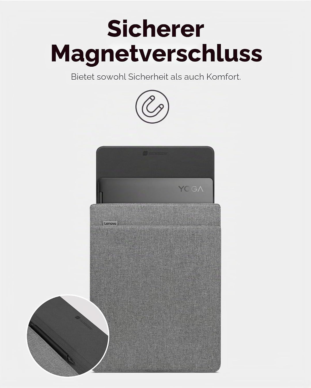 Lenovo Yoga Laptophülle|16 Zoll|Magnetverschluss|schlank & leicht, aus recycelten Materialien|Separa