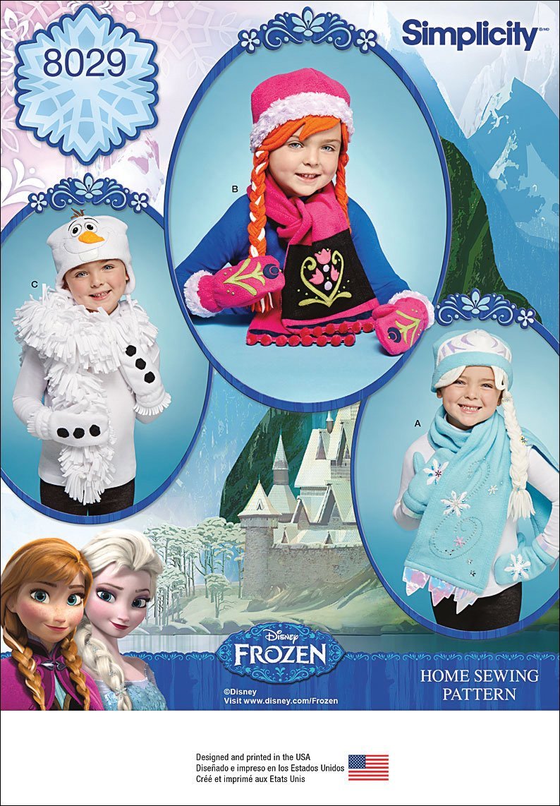 Simplicity Schnittmuster 8029 A Disney Frozen Winter-Accessoires Schnittmuster, Papier