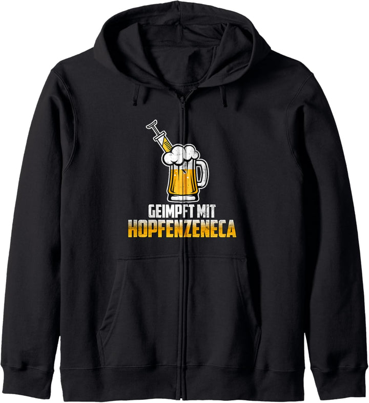 Hopfenzeneca Bier Impfung geimpft mit Bier Hopfen lustig Kapuzenjacke