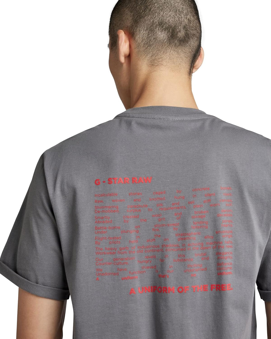 G-STAR RAW Herren Lash Back Text T-Shirts XS Grau (Granite D22815-336-1468), XS Grau (Granite D22815