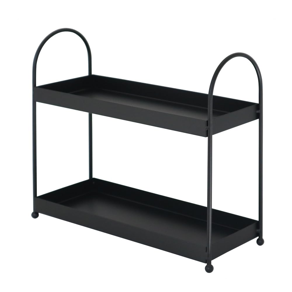 Etagere Kitchen schwarz aus Metall schmale Metalletagere Gewürzregal Badablage