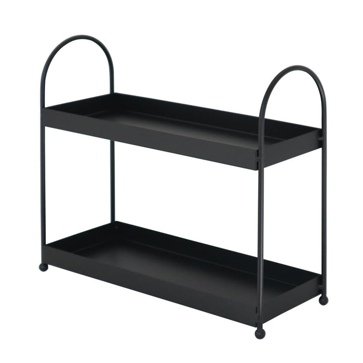 Etagere Kitchen schwarz aus Metall schmale Metalletagere Gewürzregal Badablage