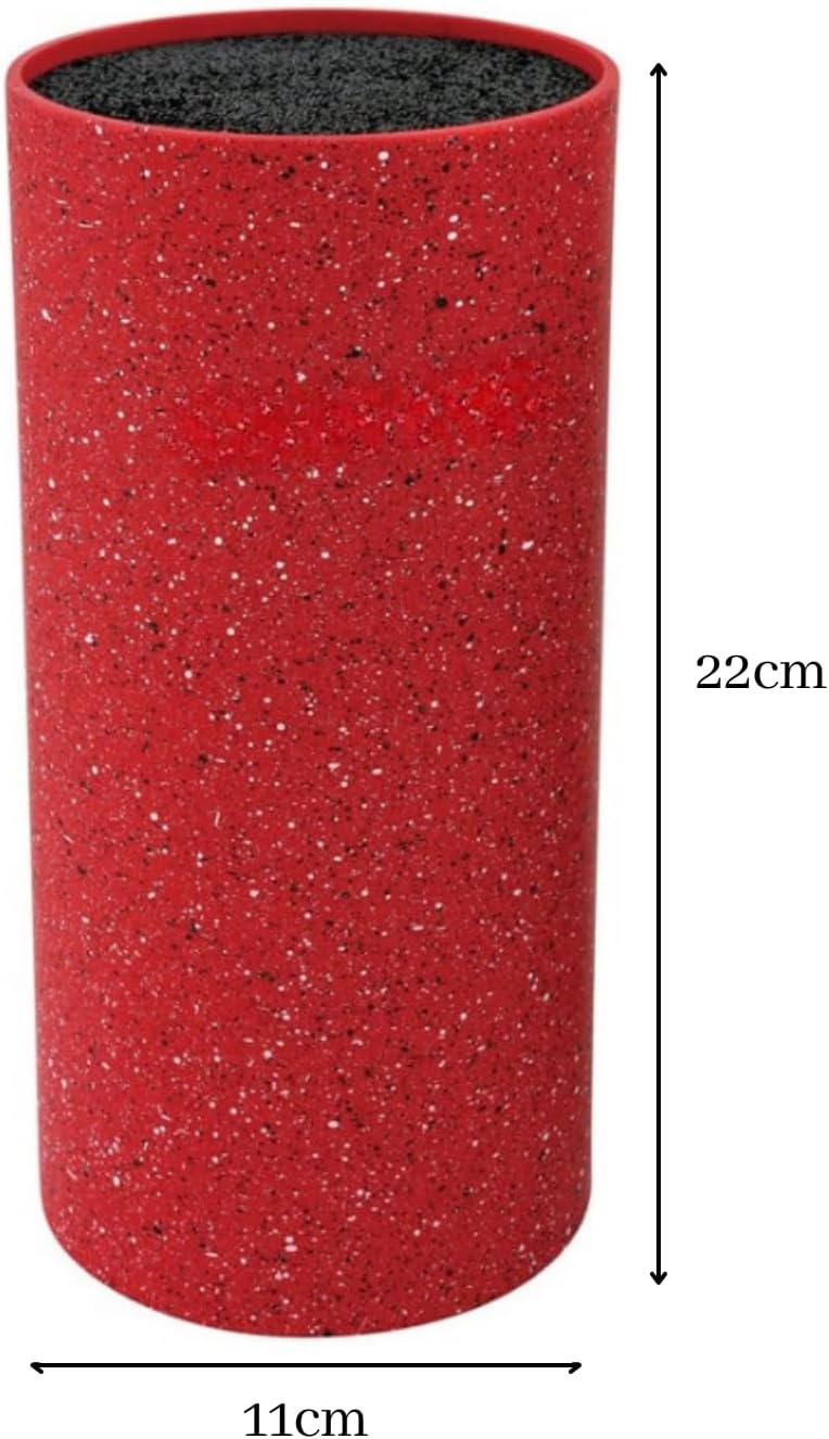 Messerblock Marmorierter ⌀11cm x Höhe 22cm, ohne Messer| universal Messerhalter für alle Küchenmesse