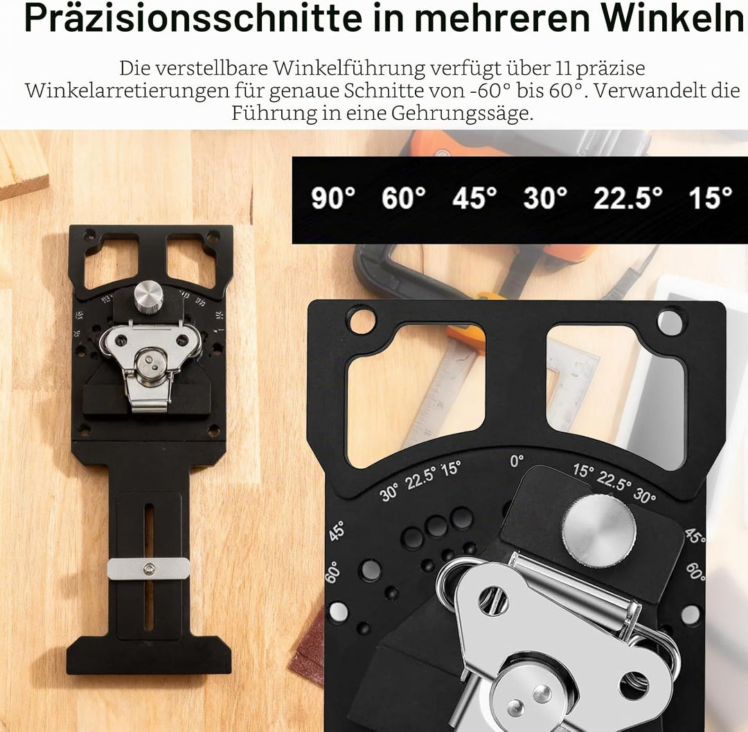 Einstellbarer Winkel Spursäge Quadrat, Verstellbares Schienensägewinkel mit -60° bis 60° Schnellem P
