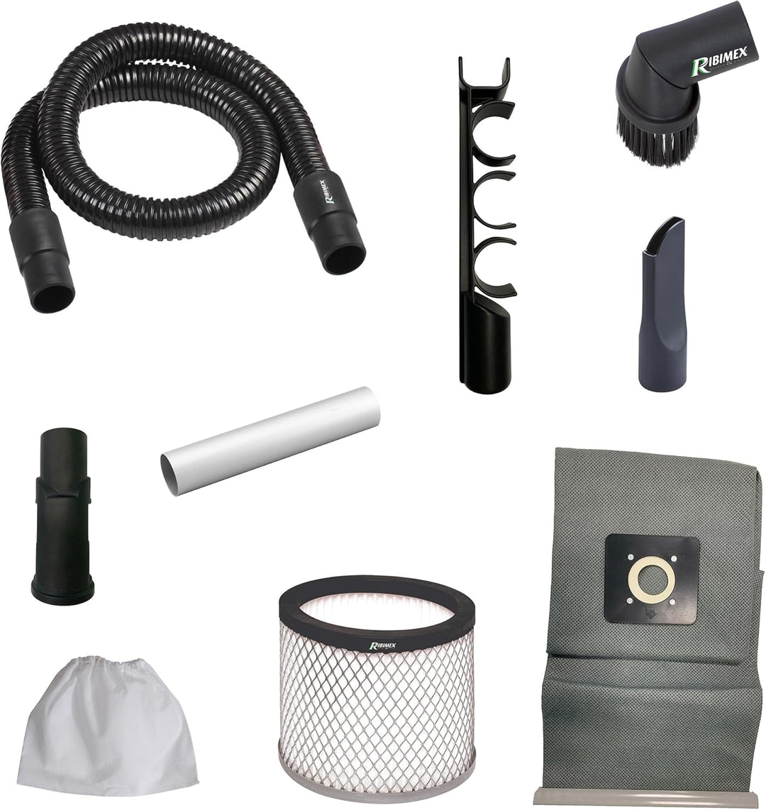 Ribimex Perfetto Aschesauger 1200 W, leise (62 dB) mit Blasfunktion und waschbarem HEPA-Filter, 20 L