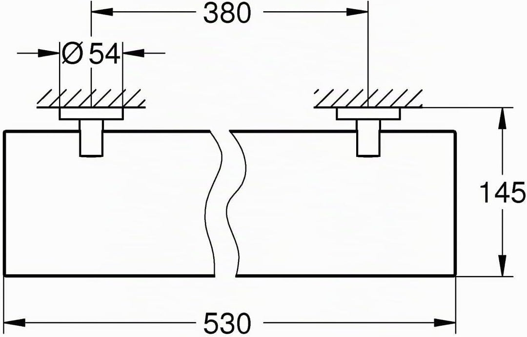 GROHE Start - Glasablage (Stichmass 380mm, Material: Glas/ Metall, verdeckte Befestigung, langlebig)