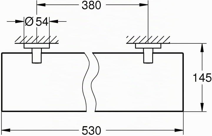 GROHE Start - Glasablage (Stichmass 380mm, Material: Glas/ Metall, verdeckte Befestigung, langlebig)