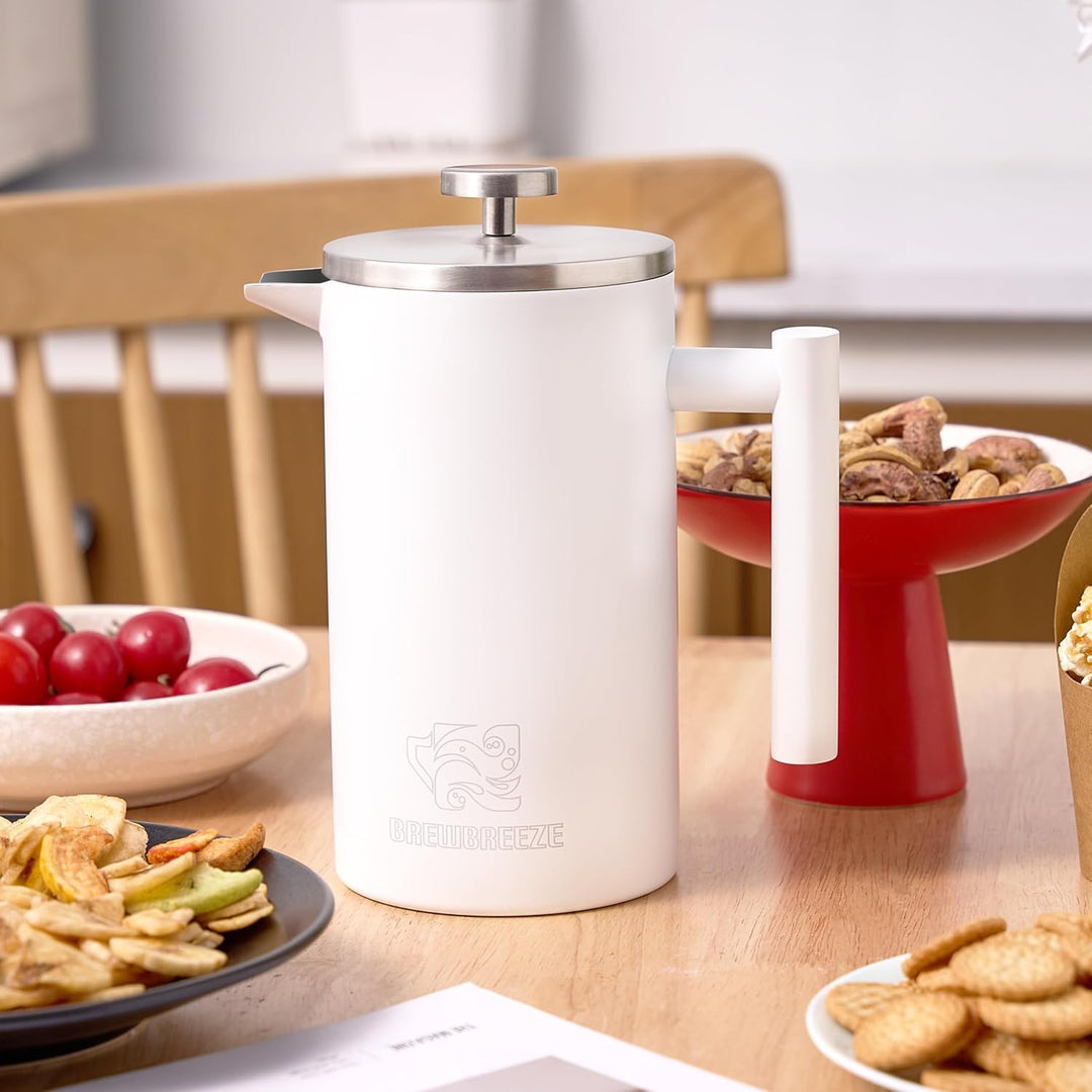 French Press Set I Kaffeebereiter, Thermo, Kaffeepresse, für Filterkaffee, 1 Liter - 5 Tassen, doppe