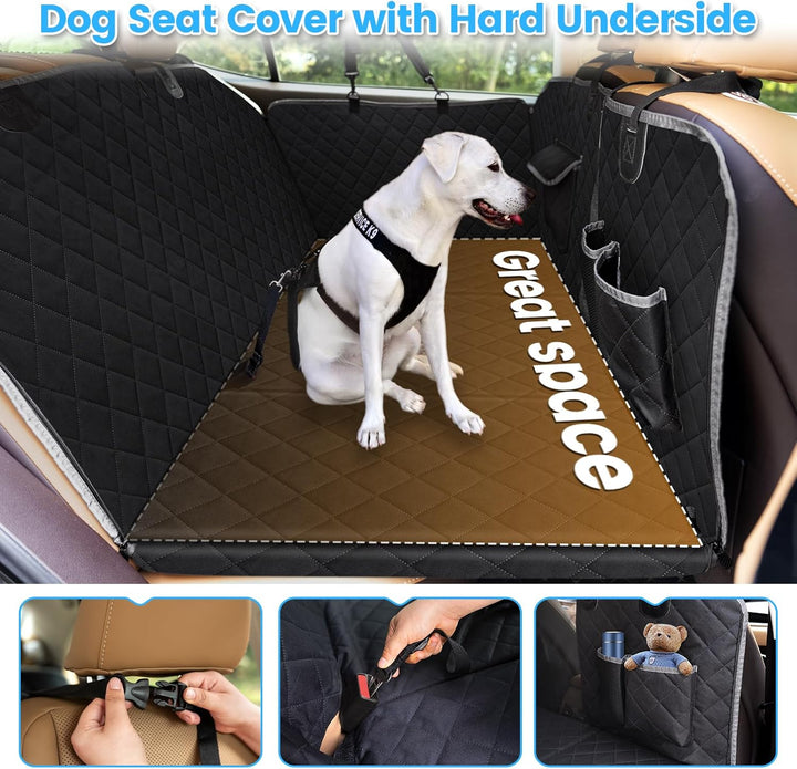 Kfonla Hundedecke Auto Rückbank 130 x 62 cm,Hunde Autositz Rückbank mit Harter Unterseite,Hundebett