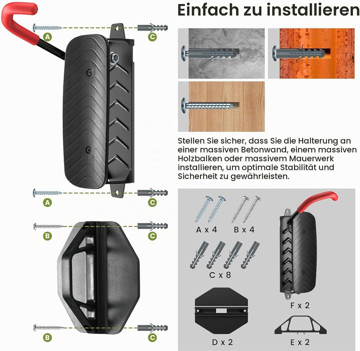 Housolution Drehbare Fahrrad-Wandhalterung, Vertikaler Fahrradaufhänger für die Garage, Mountainbike