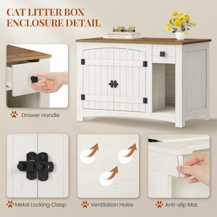 HEXCELEN Katzenklo Schrank, Katzenschrank, 85 x 50 x 58,2 cm | Katzentoilette Schrank , Für Katzen,
