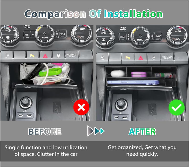 GAFAT Skod-a Kodiaq Karoq 2017-2022 2023 Armlehne Mittelkonsole Aufbewahrungsbox, Karoq Organizer Tr