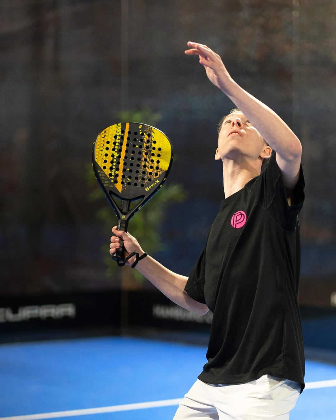 SpynX - Padel Schläger 100% Kohlefaser, Spezial-Oberfläche für verbesserten Spin, Paddle Tennis für