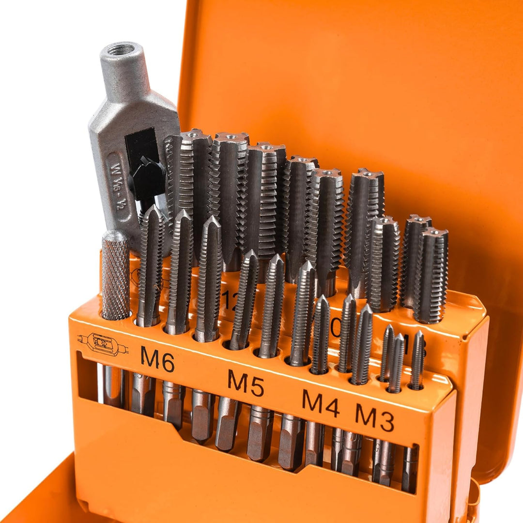 Profi Gewindeschneider M3-M12 Satz Gewindebohrer Set Gewindeschneid Box Hand M5