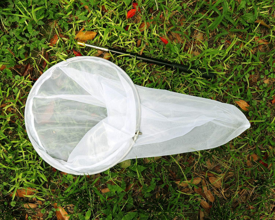 RESTCLOUD Professionelles Insekten- und Schmetterlingsnetz mit 35,6 cm Ring, 66 m Netztiefe, 150 cm