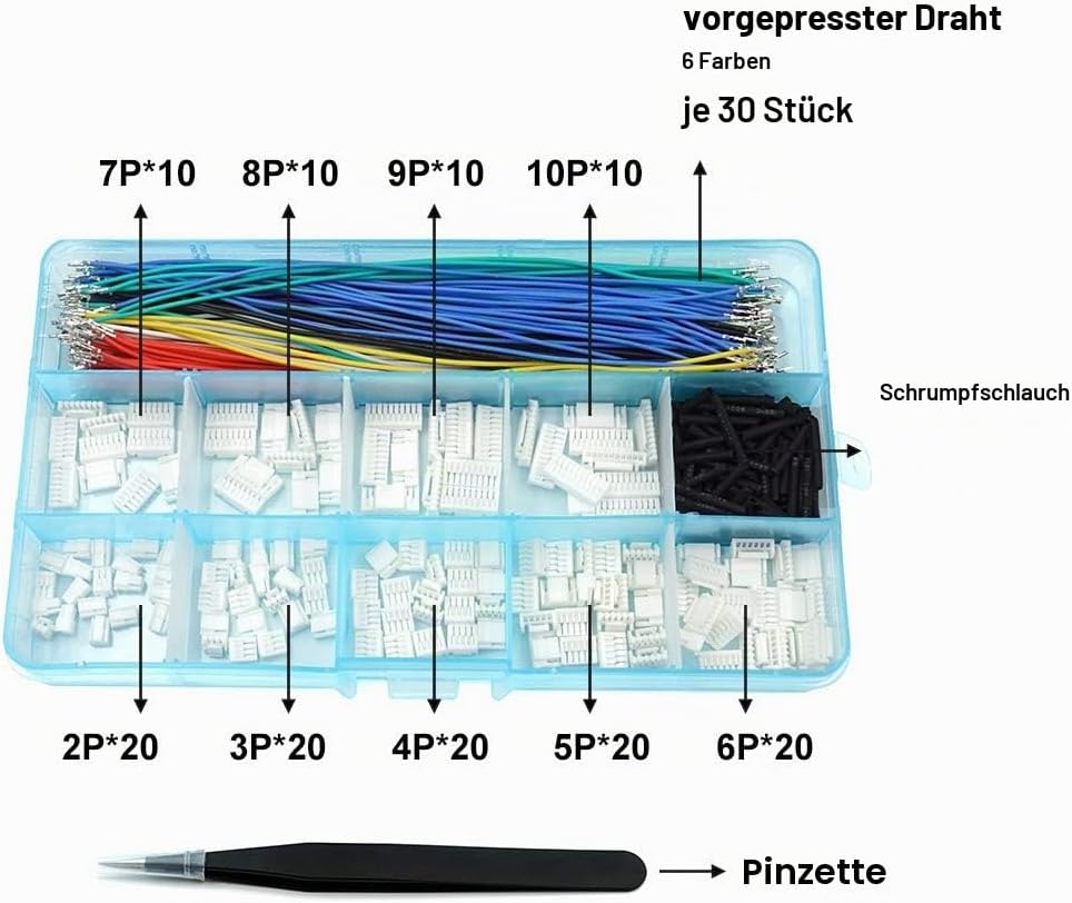 GH1.25-Stecker und vorgecrimpte Silikonkabel, kompatibel mit JST GH 1,25 mm für Pixhawk 6C 6X Pixhaw